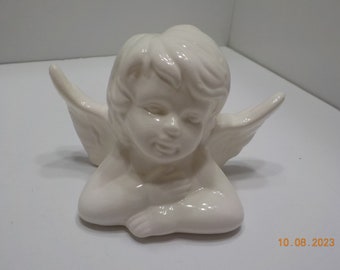Vintage Cherub Figurine (13) Glazed Ceramic--3953