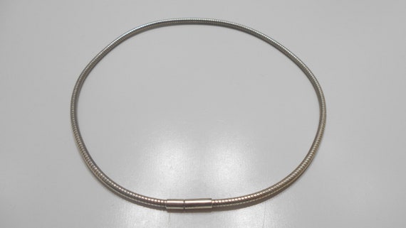 Vintage Silver Tone Rope Choker Necklace (7484/76… - image 2