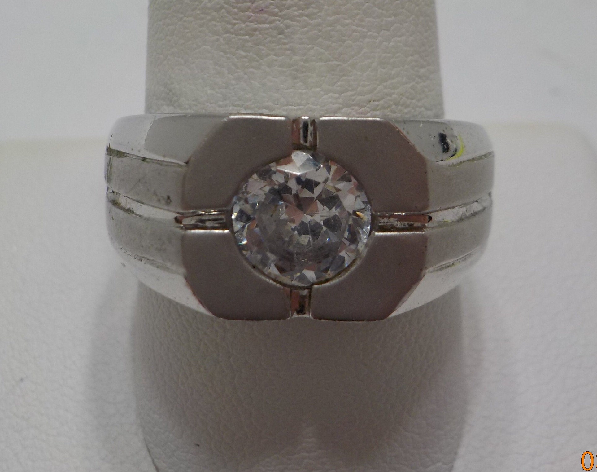 Vintage RSC Cubic Zirconia Mens Ring (637) Size 10 1/2 - Etsy Vintage RSC Cubic Zirconia Mens Ring (637) Size 10 1/2 - Etsy