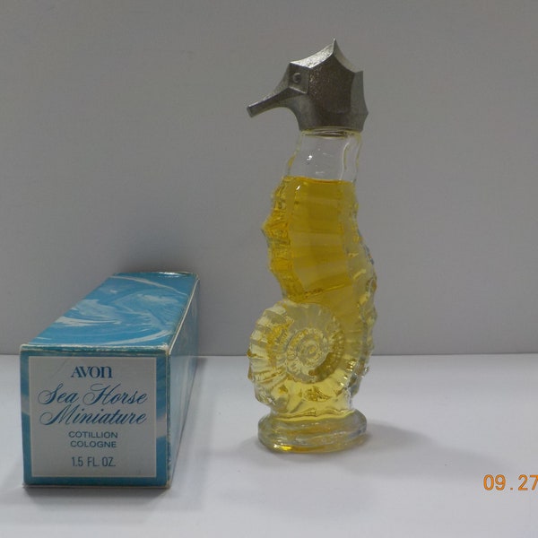 Vintage Avon Sea Horse Miniature (38) 1.5 fl. oz. Cotillion Cologne--Full Decanter