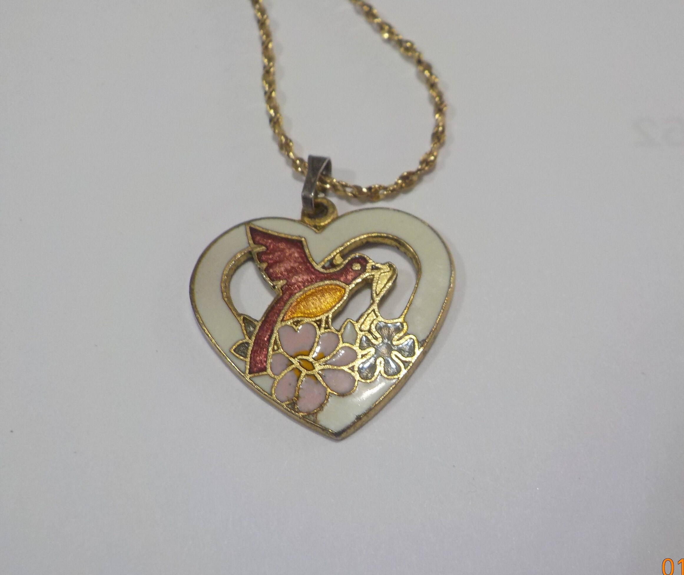 トップス vintage Heart 2piece Vintage 14K Two Toned Gold Filigree Diamond Cut Heart