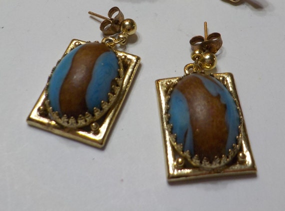 Vintage Lot Six Pairs Pierced Earrings (8133) Sta… - image 5
