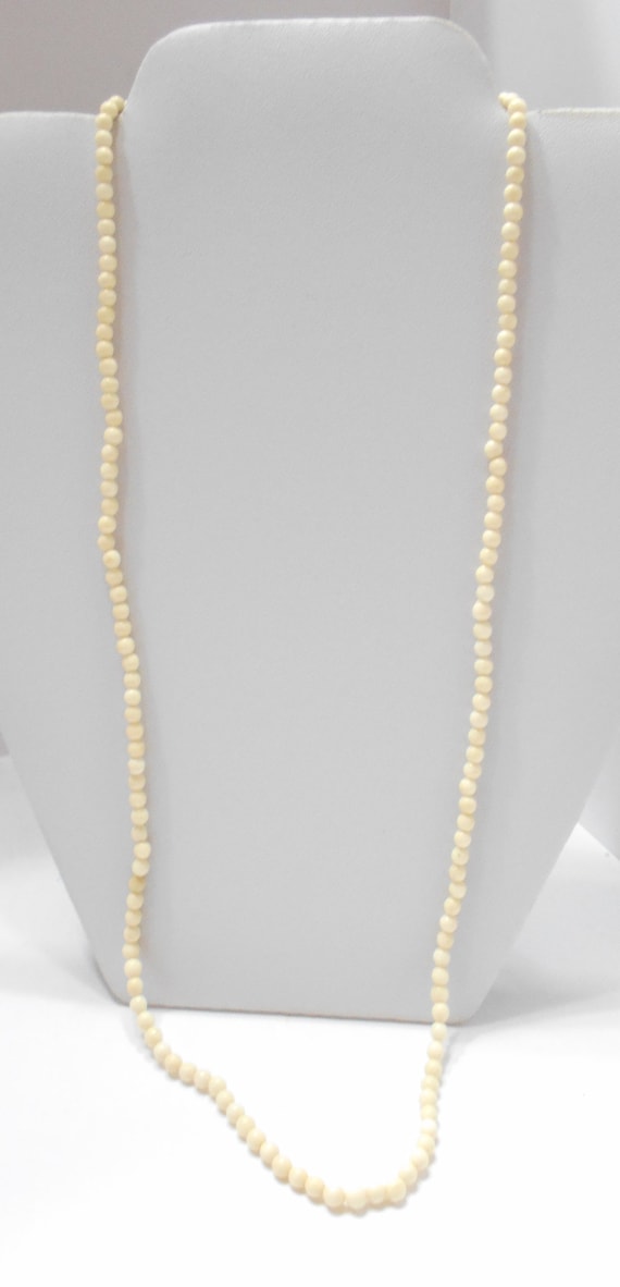 Vintage 24" Beige Beaded Necklace (6016) Tiny Bea… - image 2