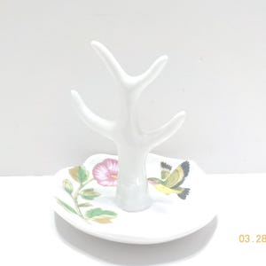 Vintage J.S.N.Y. Porcelain Ring Dish (35-2) Hummingbirds--Taiwan