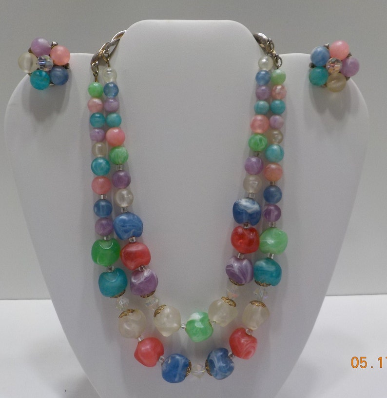 9239 Choker Necklace /& Clip Earrings Vintage Cathe/' Demi Parure