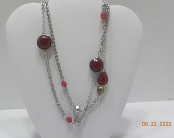 Vintage 34" Single Strand Beaded Necklace (4083)