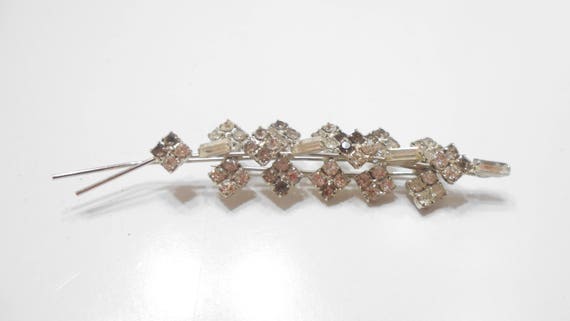 Gorgeous Rhinestone Brooch (1511) Clear & Dark Rh… - image 3