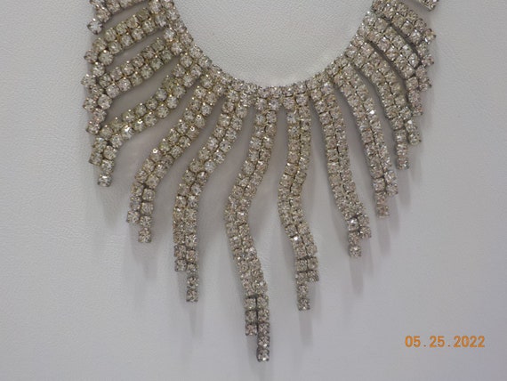 Vintage Sparkly Rhinestone Choker Necklace (507) … - image 1