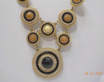 Classic 16" Dangle Necklace (4138) Discs With Cabochons