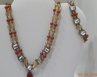 Vintage Avon of Belleville Parure (9310) Nina Ricci--Necklace, Bracelet & Pierced Earrings