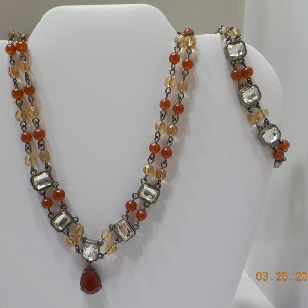 Vintage Avon of Belleville Parure (9310) Nina Ricci--Necklace, Bracelet & Pierced Earrings