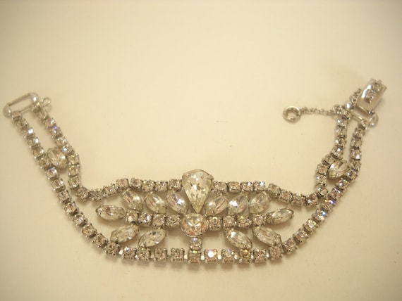 Gorgeous--Vintage 1950s DOUBLE STRAND RHINESTONES… - image 3