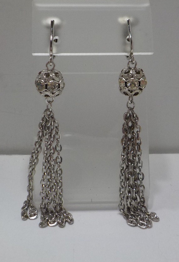 Vintage Sarah Coventry Rhinestone Dangle Earrings… - image 2