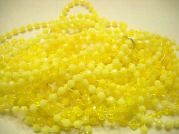 Vintage 50" Four-Strand Yellow Plastic Beaded Nec… - image 3