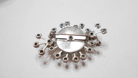 Large Clear Rhinestone Brooch (5623) Riveted Rhin… - image 3