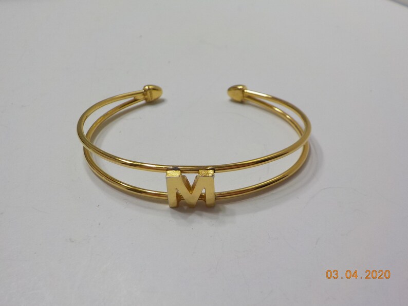 Vintage Trifair Initial M Cuff Bracelet 6616 Classic!