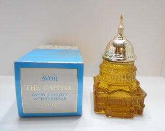 Vintage 1970s Avon, The Capitol (16-D) Tribute After Shave--Full  Decanter