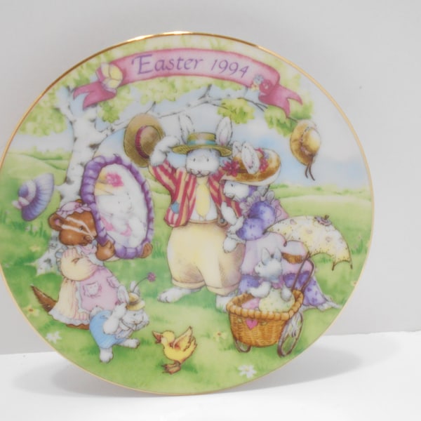Vintage 1994 Avon 5" Easter Plate (7) All Dressed Up