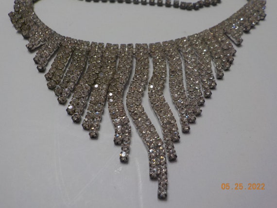 Vintage Sparkly Rhinestone Choker Necklace (507) … - image 5