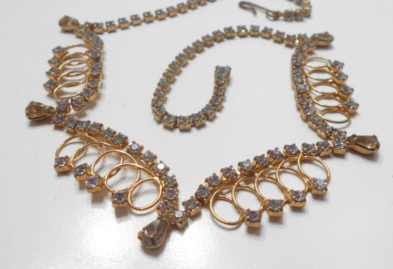 Gorgeous Scalloped Rhinestone Choker Necklace Dem… - image 6