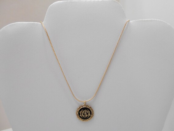 Vintage Gorgeous Monogrammed Pendant Necklace (7704) Looks Like "DJA" View 2