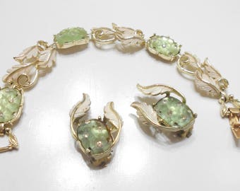 Vintage Emmons Demi Parure (1612) Clip Earrings & Bracelet