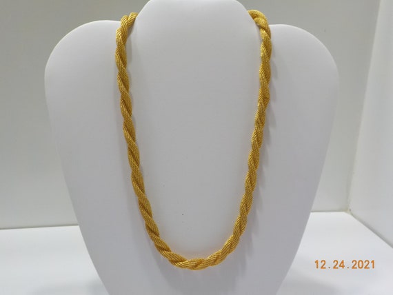 Vintage Avon Gold Tone Twisted Mesh Necklace (772… - image 2