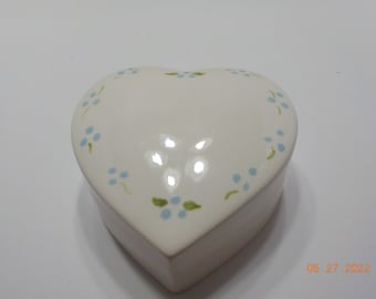 Vintage Hand Painted Heart Shaped Trinket Dish (3) Pretty!