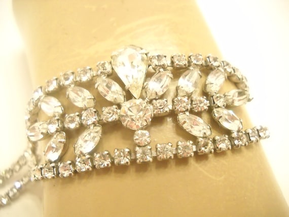 Gorgeous--Vintage 1950s DOUBLE STRAND RHINESTONES… - image 1