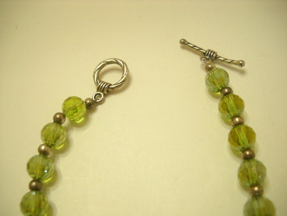 Vintage Lime Green Crystal Angel Bracelet (8736**) - image 5