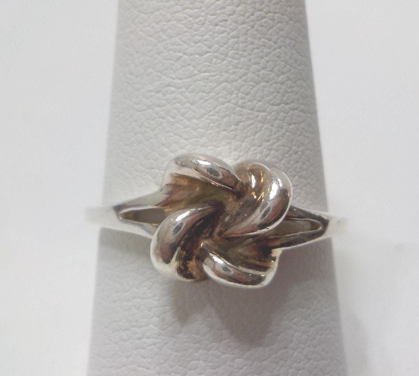 925 sterling セット…… Vintage Sterling Knotted Ring (4405) Signed RJ9 (RJ Graziano) Size
