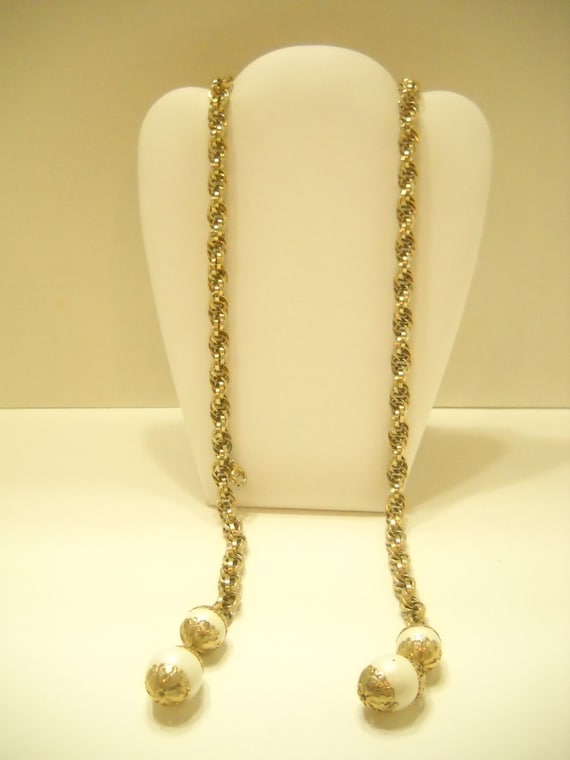 Vintage Judy Lee Faux Pearl Belt (1125) 42" Long - image 1