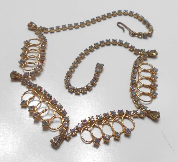 Gorgeous Scalloped Rhinestone Choker Necklace Dem… - image 5