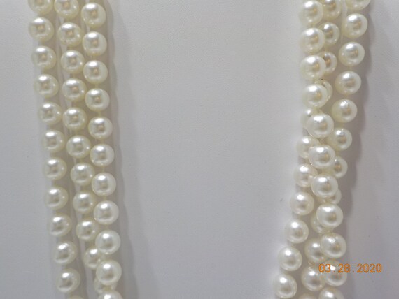 Vintage 60" 8mm Faux Pearl Necklace (257) Single … - image 3