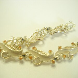 Vintage Enamel & Rhinestones Link Bracelet (5563)