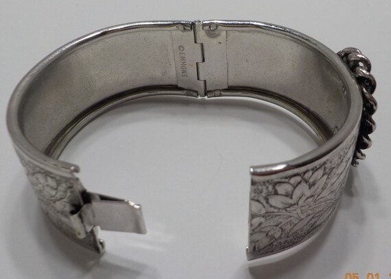 Vintage Emmons Hinged Cuff Bracelet (8138) Caboch… - image 5