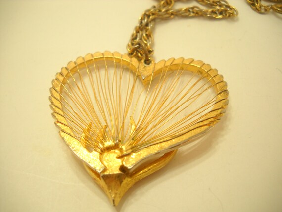 Vintage Enamel & Wire Heart Pendant Necklace (9914) - Etsy
