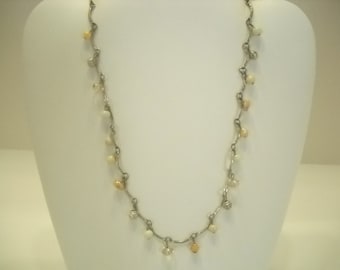 Vintage Silver Tone 18" Beaded Necklace (5431)