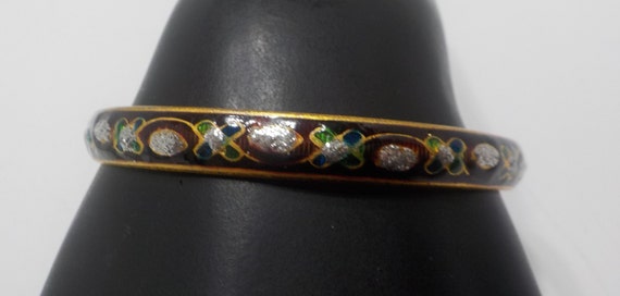 Vintage Maroon Enamel Bangle Bracelet (4093/4096)… - image 1