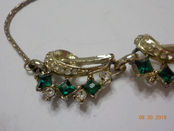 Gorgeous Green Rhinestone Choker Necklace (4186) … - image 8