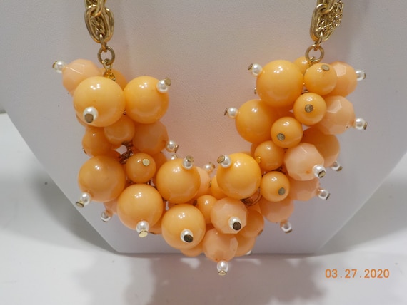 Vintage 17 Peachy Beaded Necklace 9900 