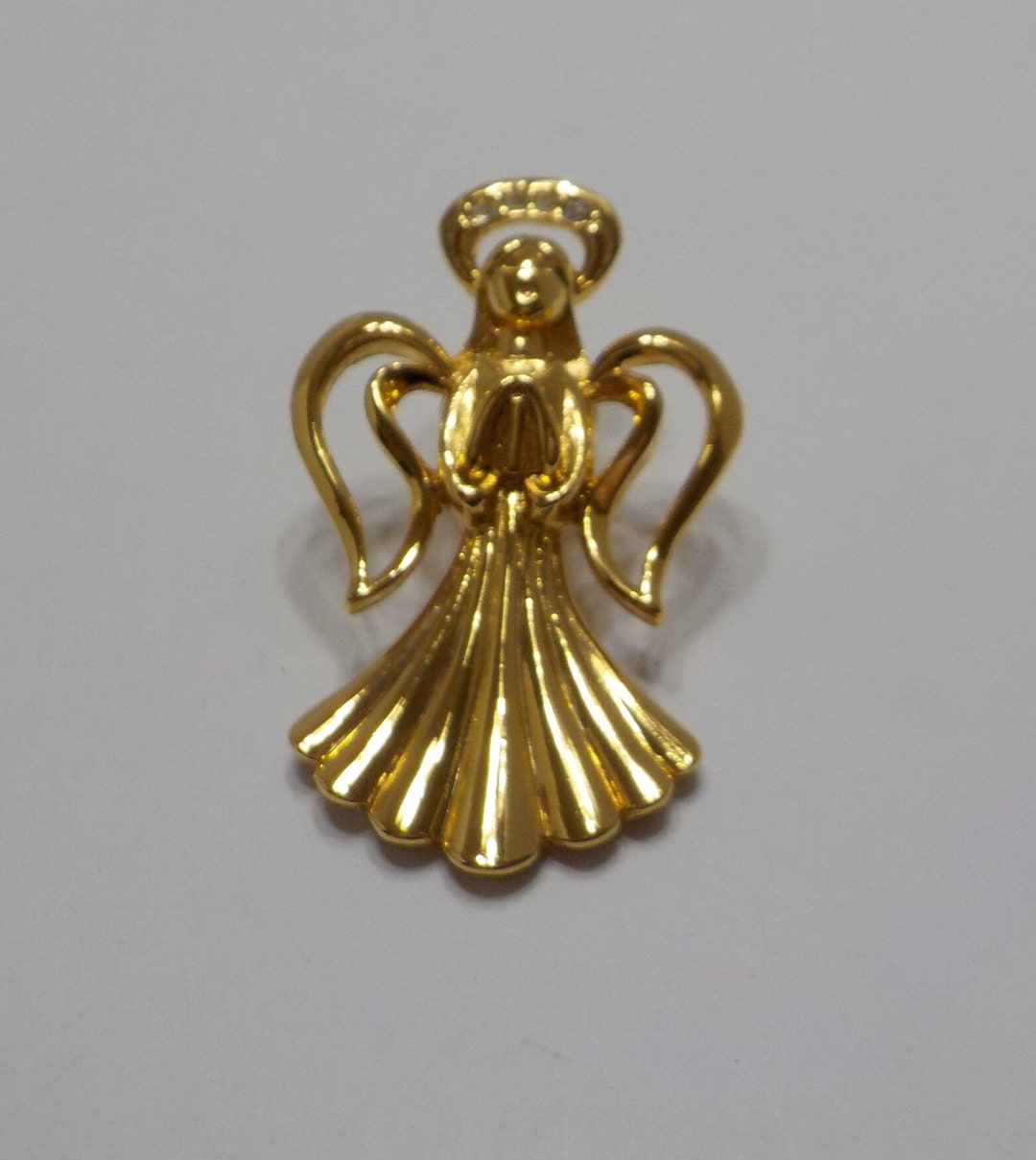 Ruby Angel Pin Vintage Angel Lapel Pin (3823) Rhinestone Halo - Etsy