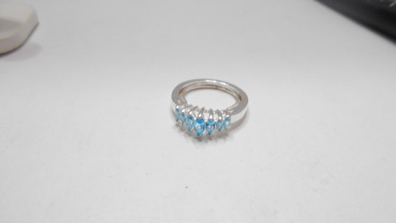 Vintage Blue Crystal Navette Ring (6107) Size 8.5 - image 1