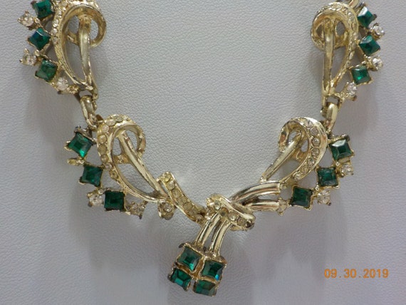 Gorgeous Green Rhinestone Choker Necklace (4186) … - image 3