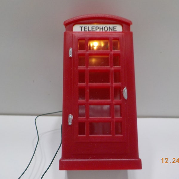 Vintage Plastic Telephone Booth (38) Battery Operated Light