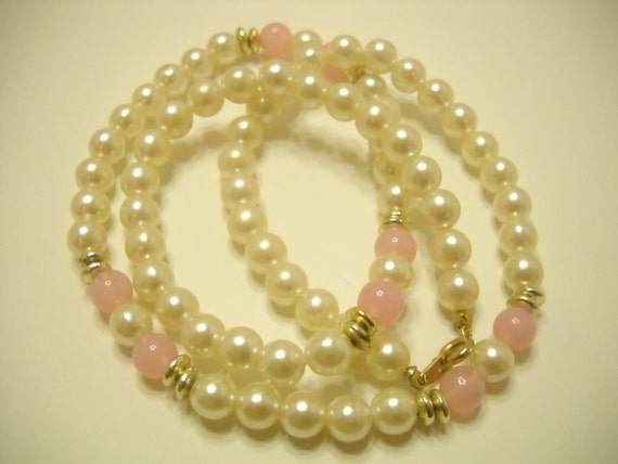 Vintage 24" Faux Pearl Necklace (2209) 7mm - image 3