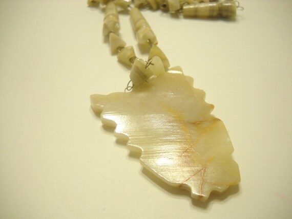 Vintage Hand Carved Onyx Necklace (4188) - image 5