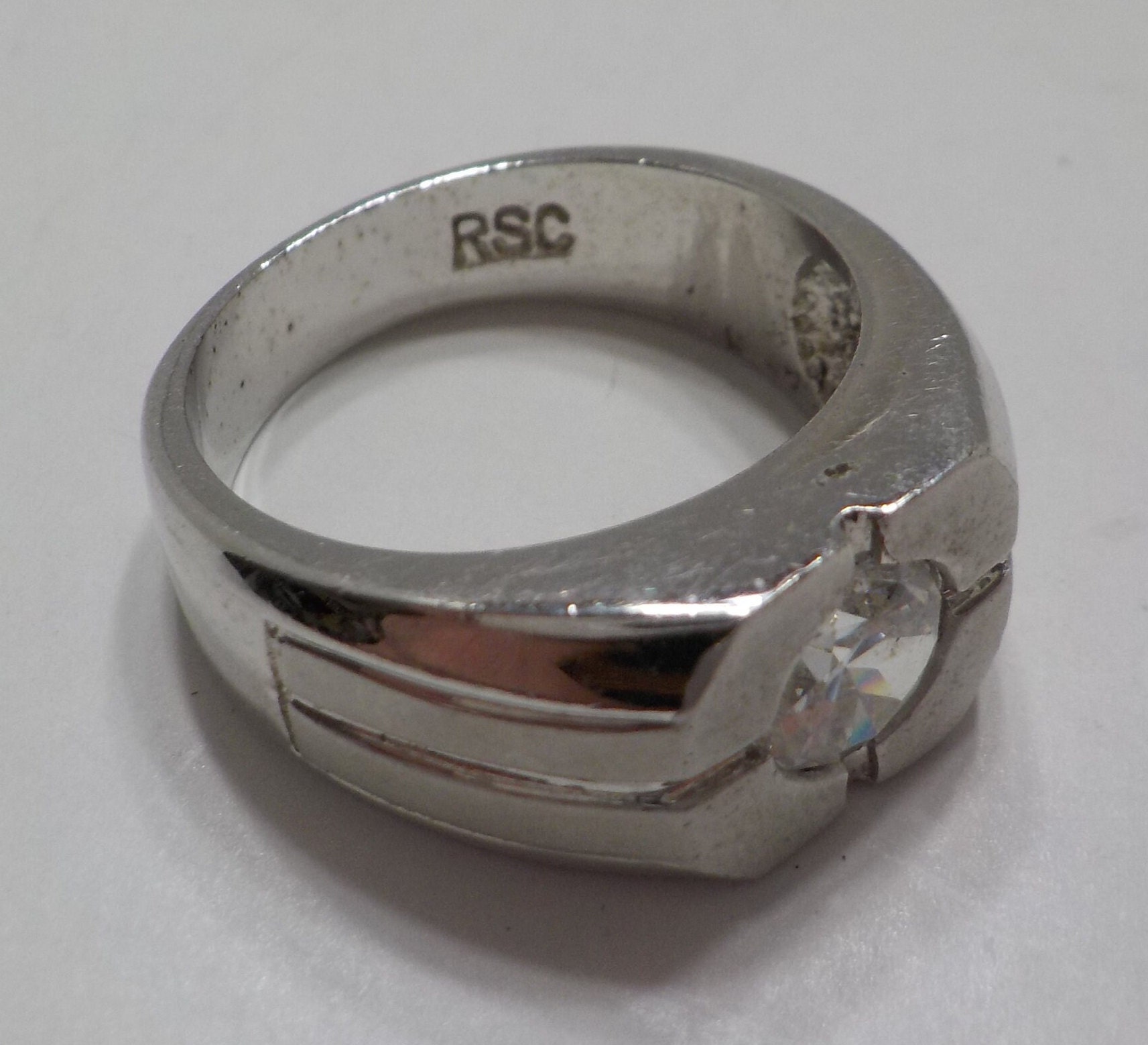 Vintage RSC Cubic Zirconia Mens Ring 637 Size 10 1/2 - Etsy