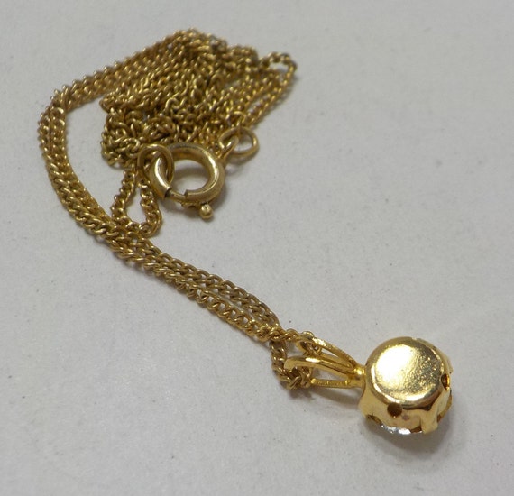 Vintage Sparkly Rhinestone Pendant Necklace (448)… - image 4