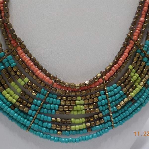 Vintage Cara N.Y. Beaded Collar Necklace (5106) 7 - 11 Strands